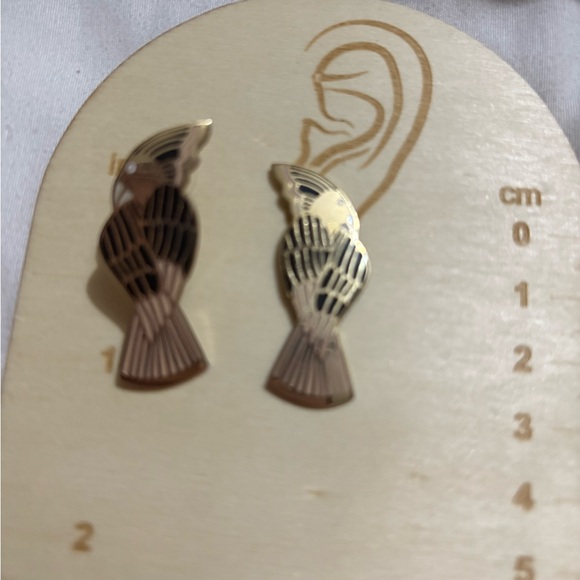 Laurel Burch Gold and Black Bird Earrings - Picture 1 of 4